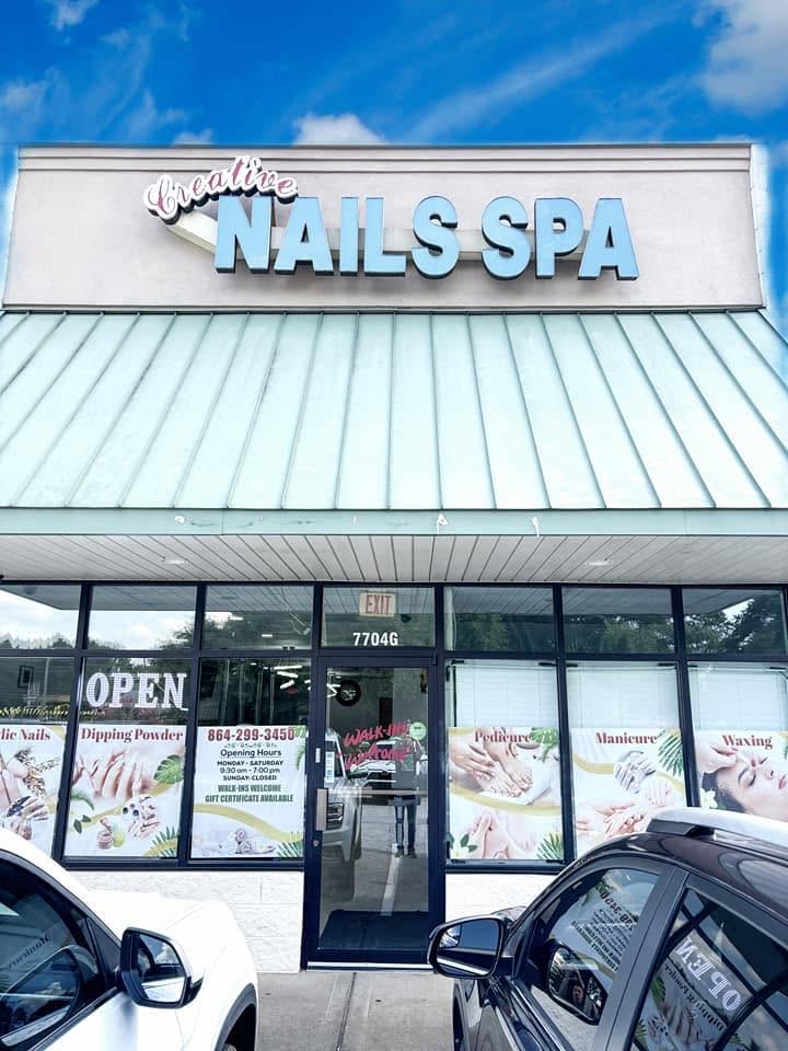 Creative Nails & Spa storefront in Piedmont, South Carolina